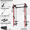Mikolo Folding Squat Rack, Wall Mounted Power Rack with Cable Crossover Machine & LAT Pull Down, Functional Trainer with 5 Adjustable Function Modes, for Home Gym and Space Saving(Red)