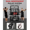 Mikolo Smith Machine with Weight Stack, Power Cage Home Gym System with LAT Pulldown & Cable Crossover, Multi-Functional Trainer with Dual Pulley System, Includes 10+ Free Attachments(Package with Bench & 350lb Dumbbell Set)